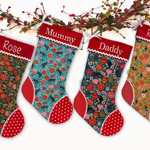 Personalised Large Christmas Stockings / Selection 9 -  Australian Animals / Baubles & Candy Canes / Kangaroo / Magpie / Desert Mouse