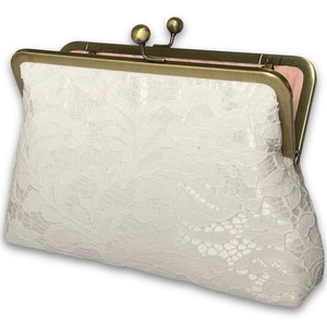 Lace F. Clutch Purse / White or Ivory Lace/ Mother of the Bride / Evening Purse / Personalised Purse image 6