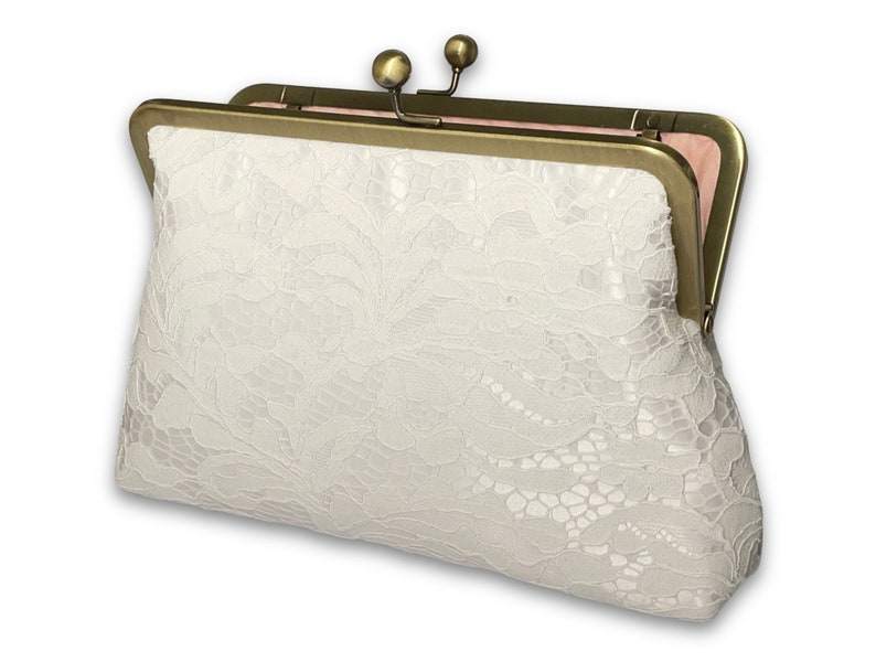 Lace F. Clutch Purse / White or Ivory Lace/ Mother of the Bride / Evening Purse / Personalised Purse image 6