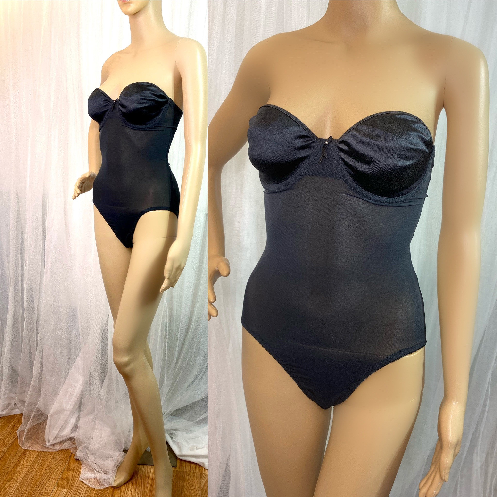 Vintage Nylon Olga Convertible Body Shaper 34C 43095 Black