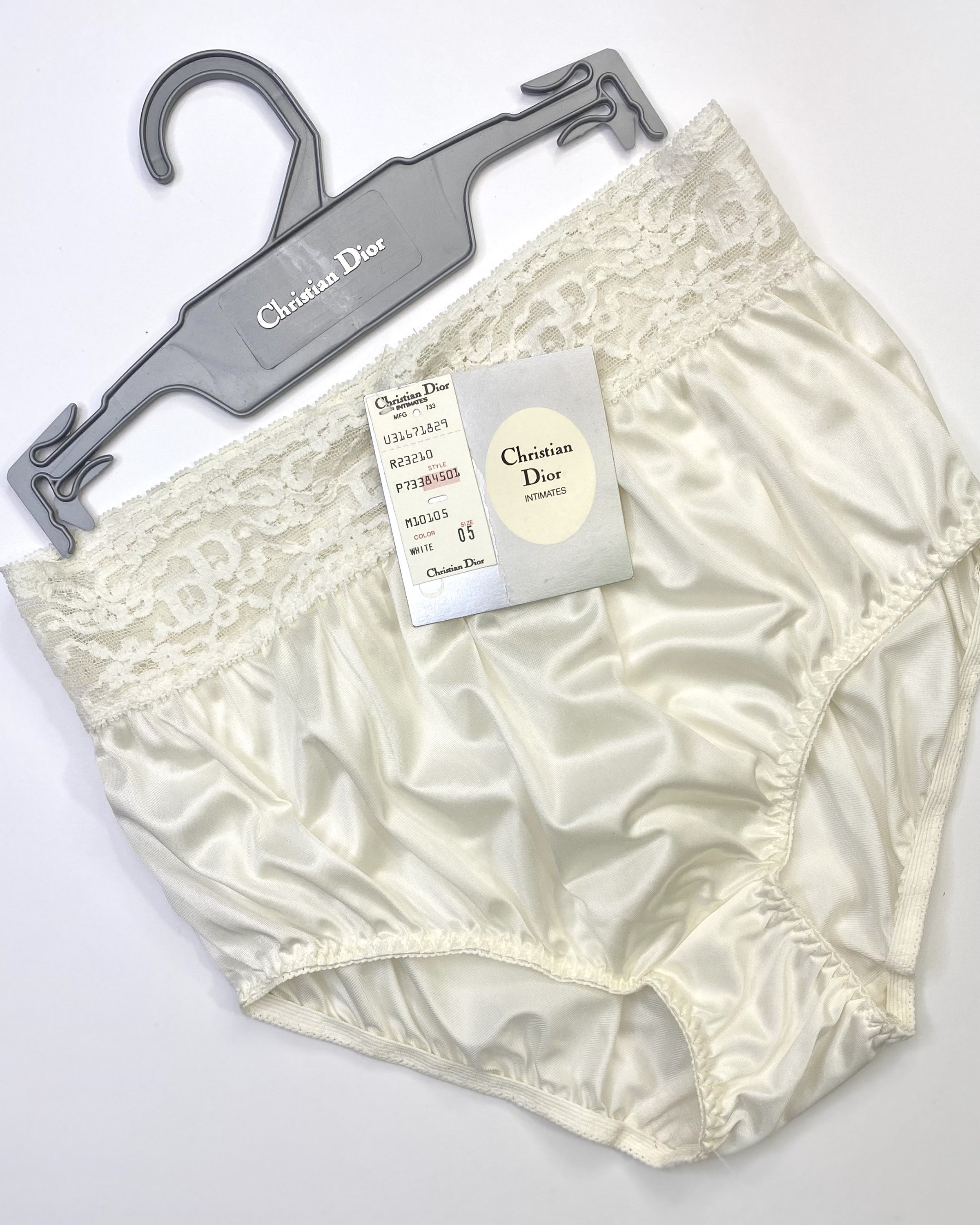 Christian Dior Monogram Lace Waist Briefs High Waist Semi Sheer