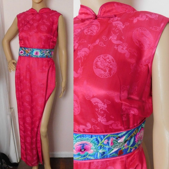 Full Length Brocade Sleeveless Cheongsam Sz 0 2 3… - image 1