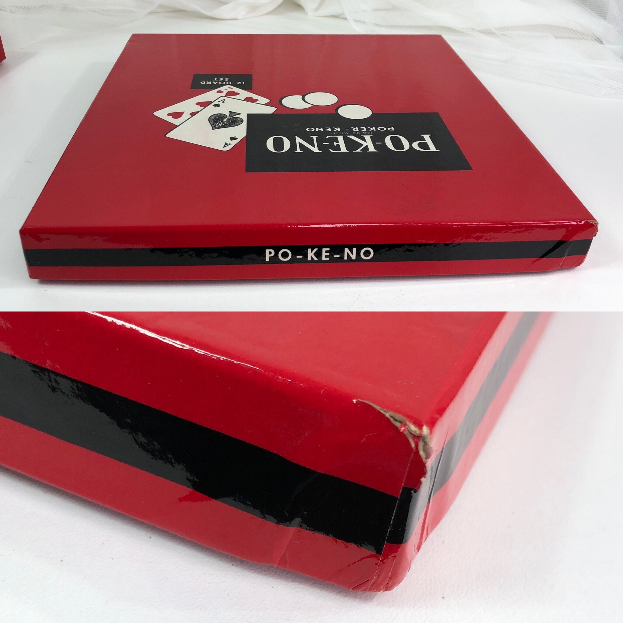 POKENO, Pokeno, PokerKeno Game 1960s 12 Board Set Playing Card