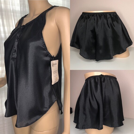 black silk two piece set