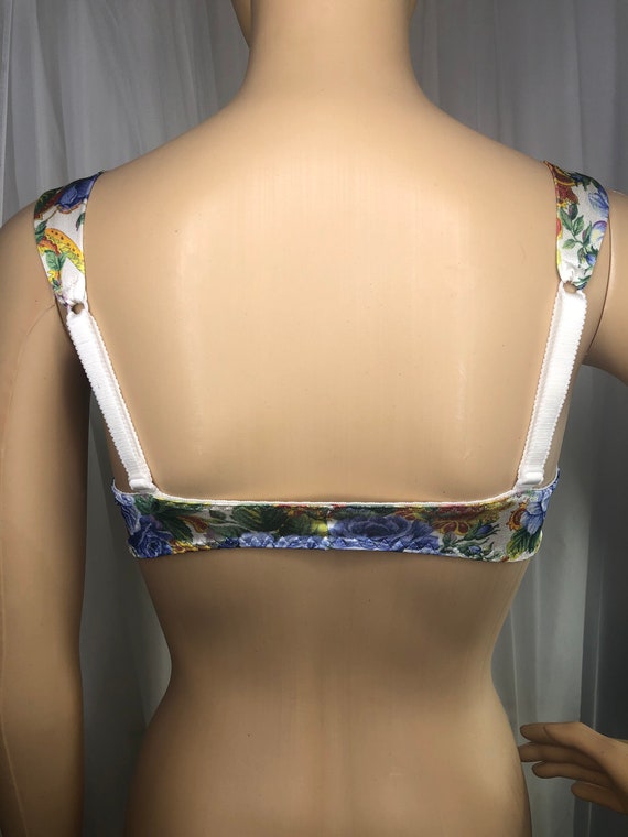 Vintage Jaclyn Smith Padded Underwire Bra Floral Paisley Print Front Closure  Wide Straps Nylon 36B 34C 