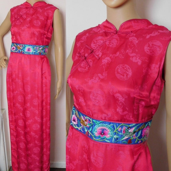 Full Length Brocade Sleeveless Cheongsam Sz 0 2 3… - image 3