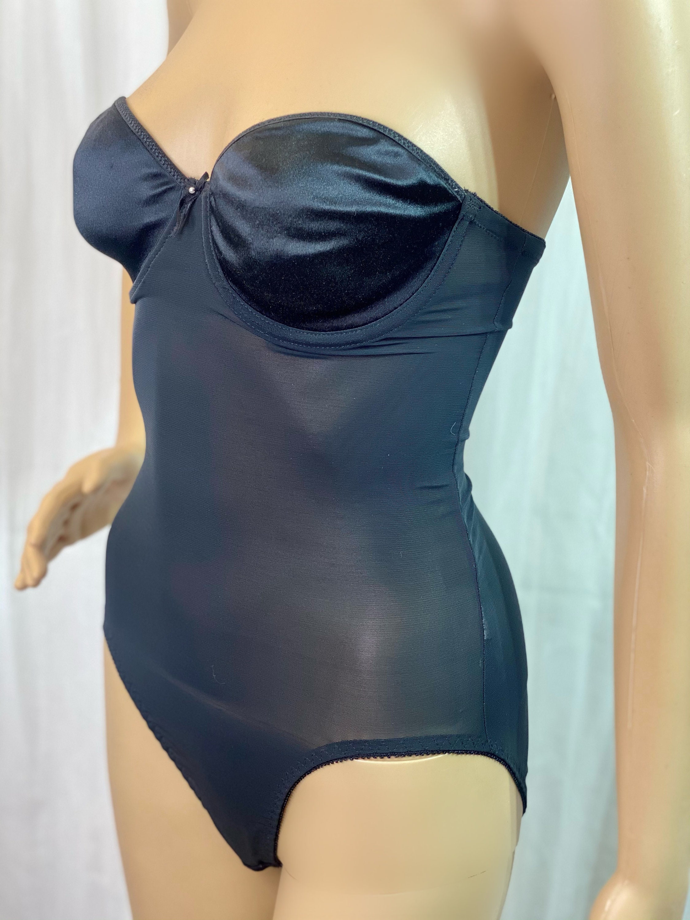 Vintage Nylon Olga Convertible Body Shaper 34C 43095 / Black Spandex
