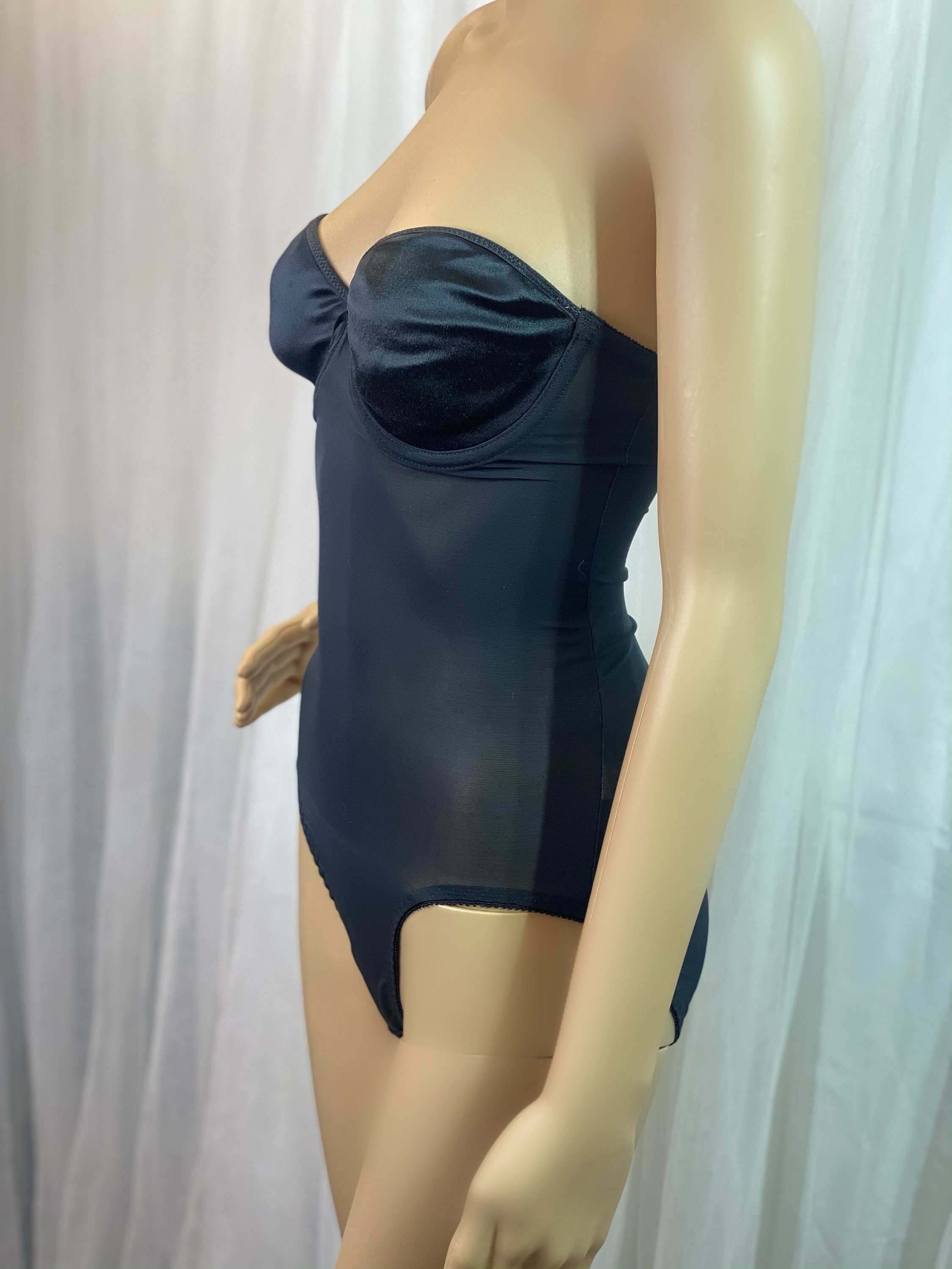 Vintage Nylon Olga Convertible Body Shaper 34C 43095 / Black Spandex