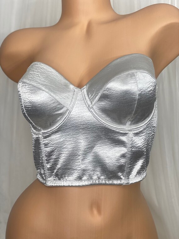 NWT Victoria's Secret Bra Dream Angels Long Lined Silver Bustier 32C 34B 34C 34D NWT Victoria's Secret Bra Dream Angels Long Lined Silver Bustier 32C 34B 34C 34D