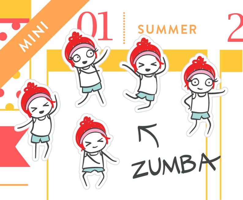 P274 Zumba planner stickers dancing stickers workout Etsy