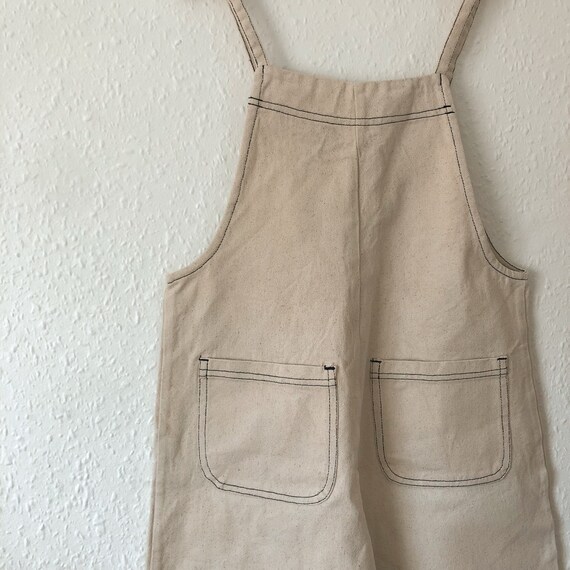 Handmade Cream Denim Jumpsuit/Overalls - image 4