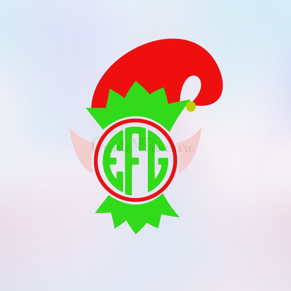 Download Christmas Monogram svg dxf Elf Monogram svg Elf face svg | Etsy