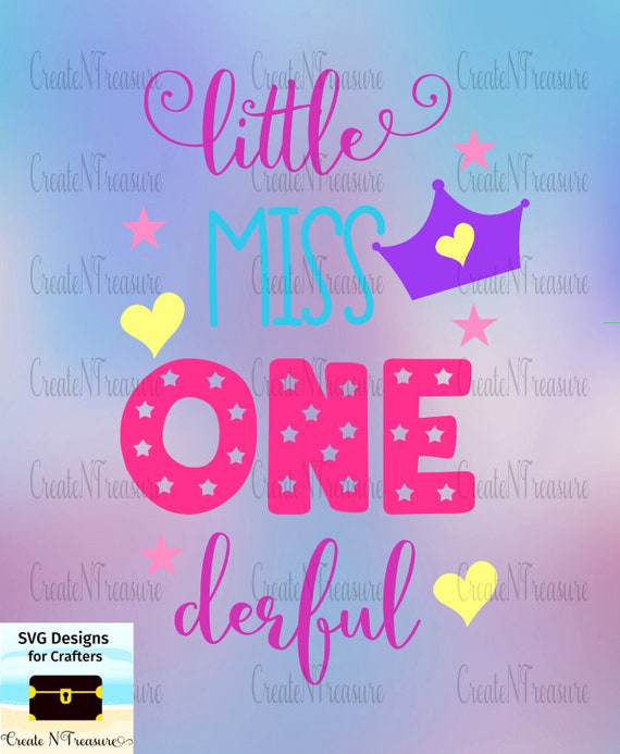 Download Little Miss One Derful. Birthday svg dxf. Cutting file for ...
