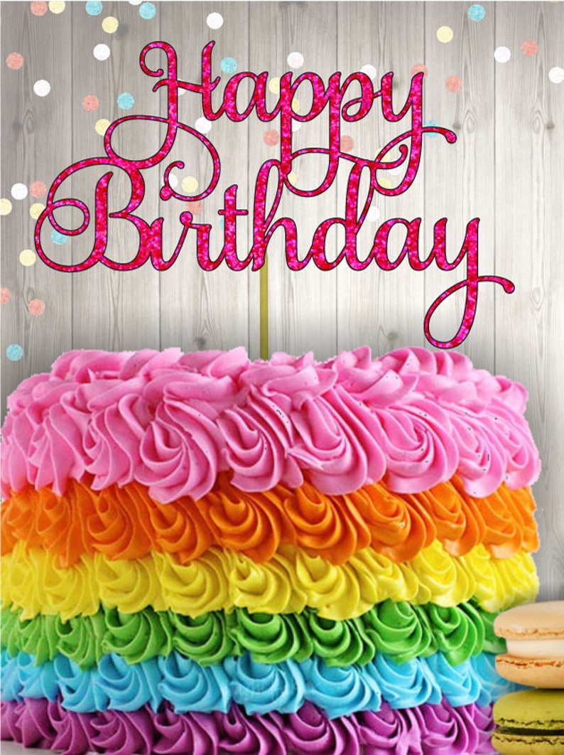 Download Cake Topper svg Happy Birthday svg. Cutting file for Cricut | Etsy