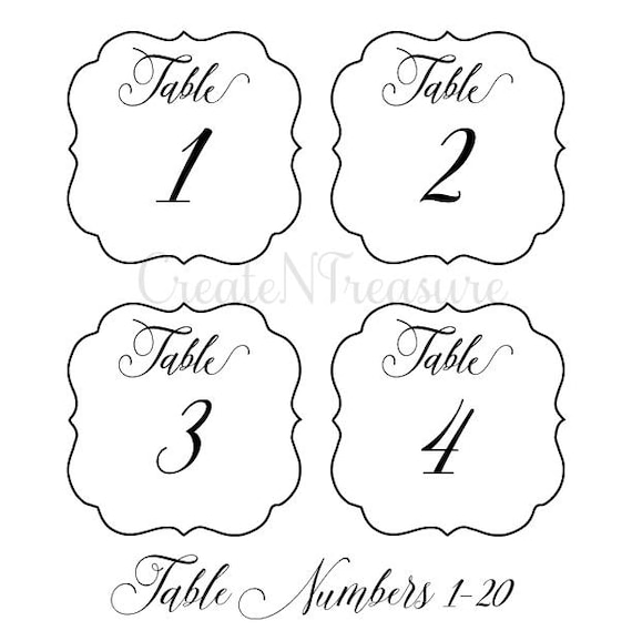 Download Wedding Table Numbers Svg Table Numbers Template Svg Etsy