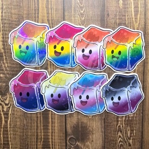 Cubos gelatinosos Pride - Adesivos de caridade - Adesivo feito à mão (2,3" x 2,4")
