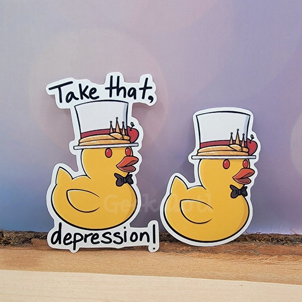 Small Lucifer Duckie - Handmade Sticker- 2 Variations (1.5"x2.27" & 1.8"x2.8")