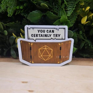 Favorite DM Scary Sayings (Different Variations) DND - Clear Sticker Certainly try
