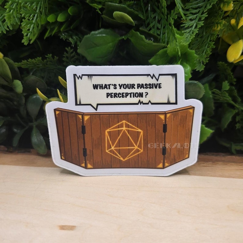 Favorite DM Scary Sayings (Different Variations) DND - Clear Sticker Passive perception