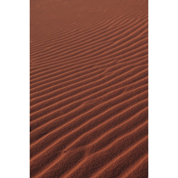 Sand Ripples - Wadi Rum Protected Area, Jordan (photo print, wall art, dunes, desert, pattern, lines, golden hour, vertical)