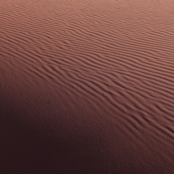 Rounded Sand Dune - Wadi Rum Protected Area, Jordan (photo print, wall art, ripples, shadows, gradient, pattern, horizontal)