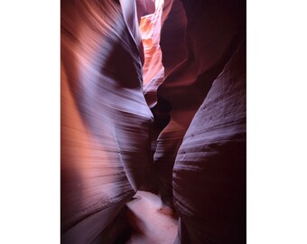 Upper Antelope Canyon - Navajo Nation/Arizona (photo print, wall art, slot canyon, shadows, passageway, desert, Southwest, vertical)