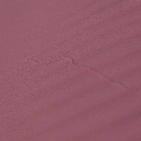 Insect Burrow  in Sand - Wadi Rum Protected Area, Jordan (photo print, wall art, desert, sand dune ripples, closeup, minimalist, horizontal)