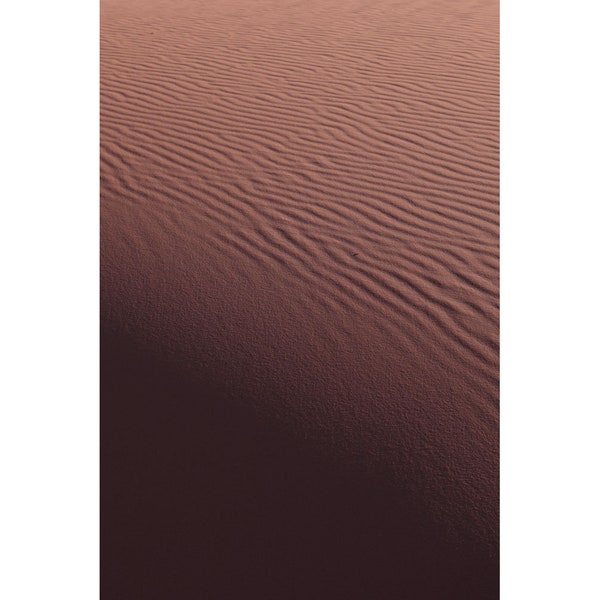 Rounded Sand Dune - Wadi Rum Protected Area, Jordan (photo print, wall art, ripples, shadows, gradient, pattern, vertical)