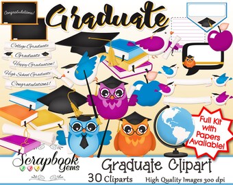 graduate clipart etsy