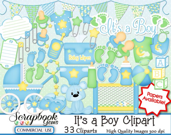 IT'S A BOY Clipart 33 png Clipart files Instant | Etsy