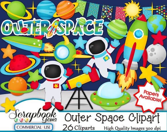 Outer Space Clipart 26 Png Clipart Files Instant Download Etsy