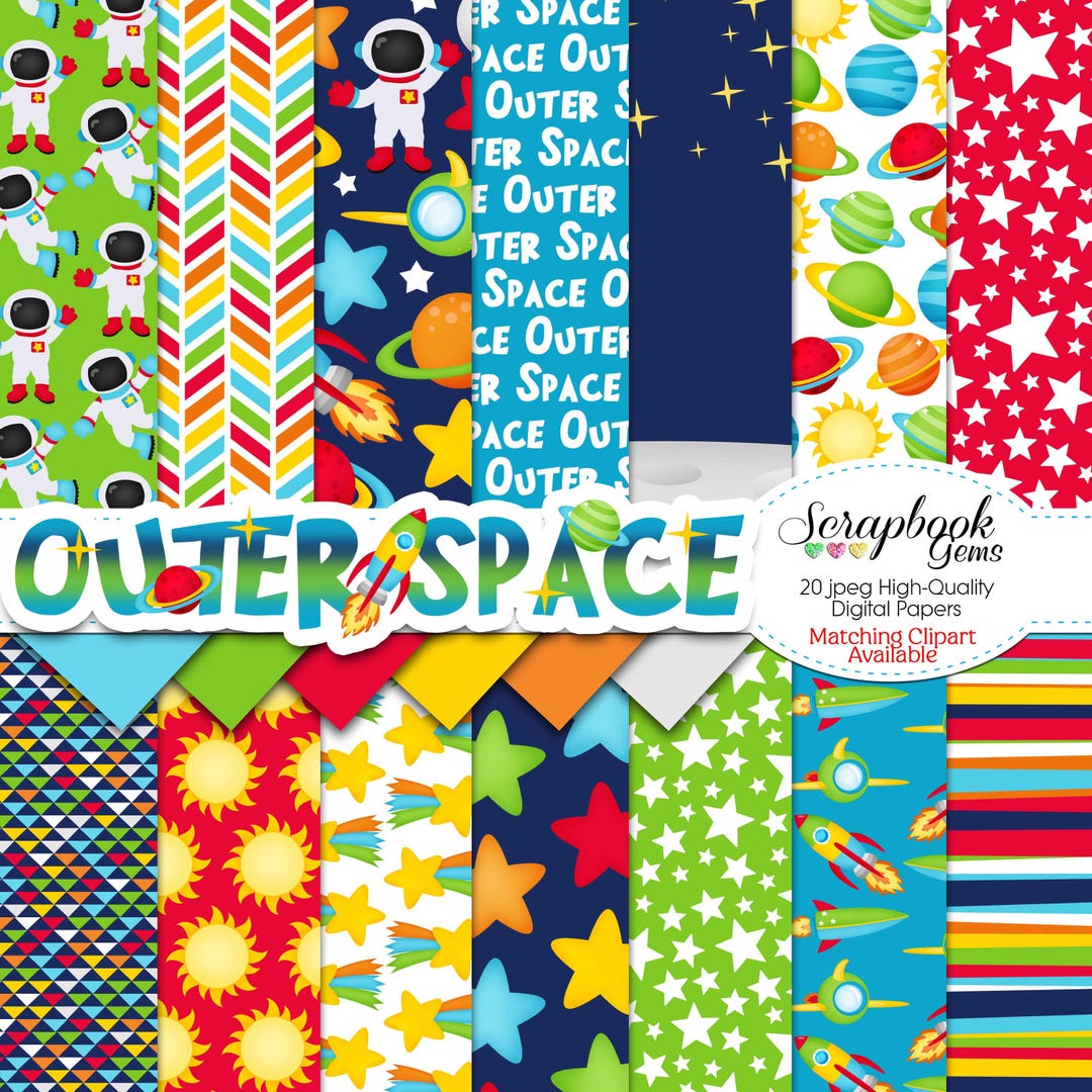 OUTER SPACE Digital Papers, 20 Pieces, 12" X 12", High Quality Jpegs ...