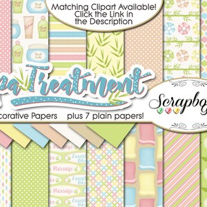 TRAITEMENT SPA papiers digitaux, 21 pièces, 12 "x 12", serviettes de haute qualité JPEG Téléchargement instantané de bain santé resort bambou concombre maquillage