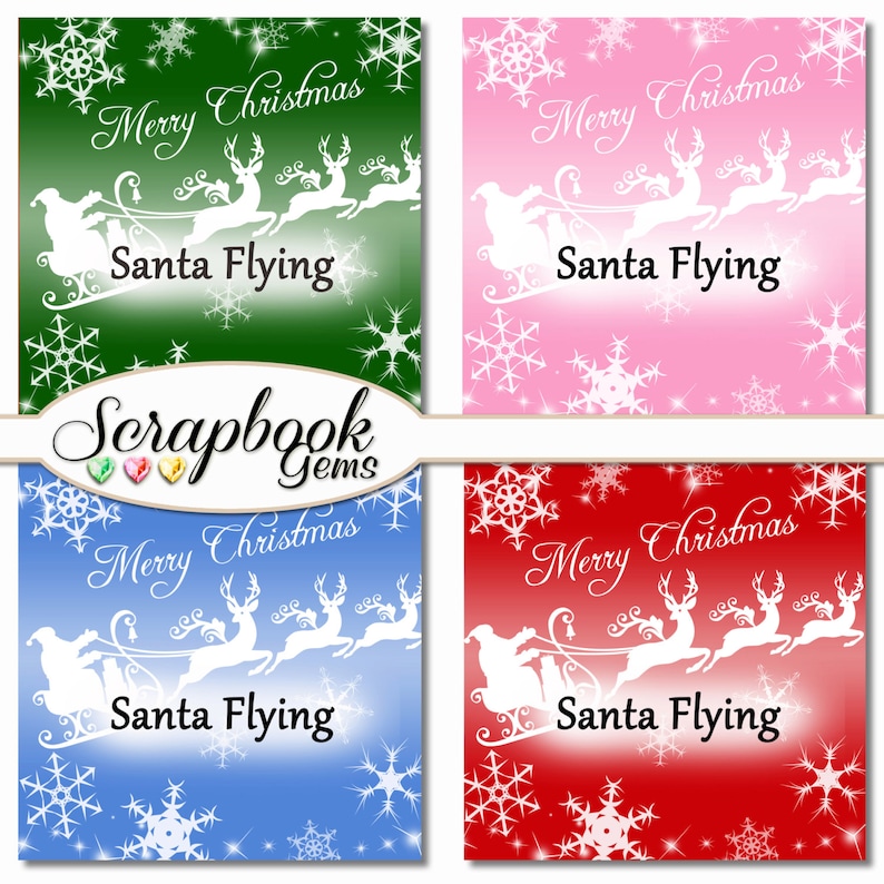 100 Santa /& Sleigh Christmas Digital Paper 100 Pieces Instant Download 300 dpi High Quality JPEG files 12 x 12