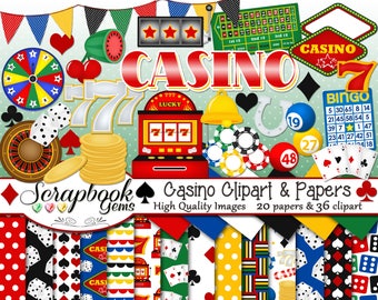 Casino Clipart - Las Vegas Digital PNG Graphics by DigitalDreamDoodles