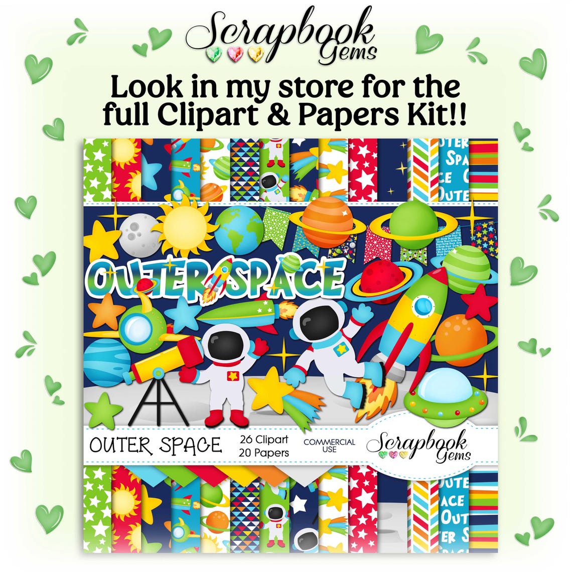 OUTER SPACE Digital Papers, 20 Pieces, 12" X 12", High Quality Jpegs ...