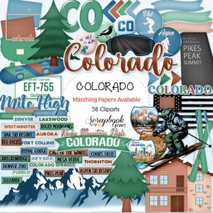 COLORADO STATE Clipart, 58 fichiers clipart png, téléchargement immédiat, denver aurora, ft collins, colorado springs, skieur, ski, lodge, snowboard