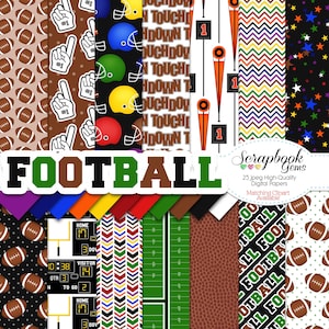 FUSSBALL Digitale Papiere, 25 Stück, 12 "x 12", hochwertige JPEGs Sofort Download Torpfosten Punkte Marker Anzeigetafel Punkte