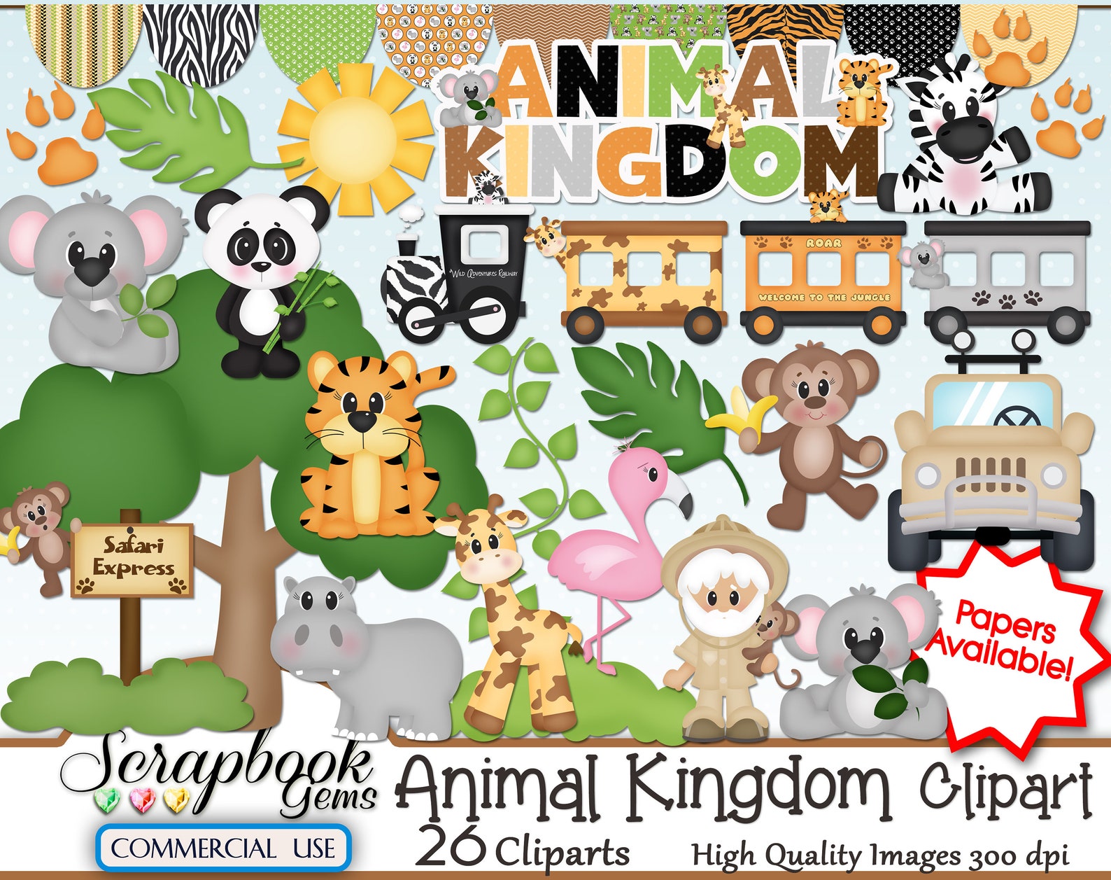 ANIMAL KINGDOM Clipart 26 Png Clipart Files Instant Etsy