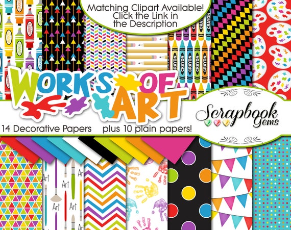 WORKS OF ART Digital Papers 24 Pieces 12 X 12 - Etsy