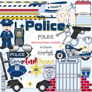 POLITIE clipart, 29 png clipartbestanden Instant Download tags sheriff politieagent motorfiets helikopter geweer pistool badge ster radio walkie talkie
