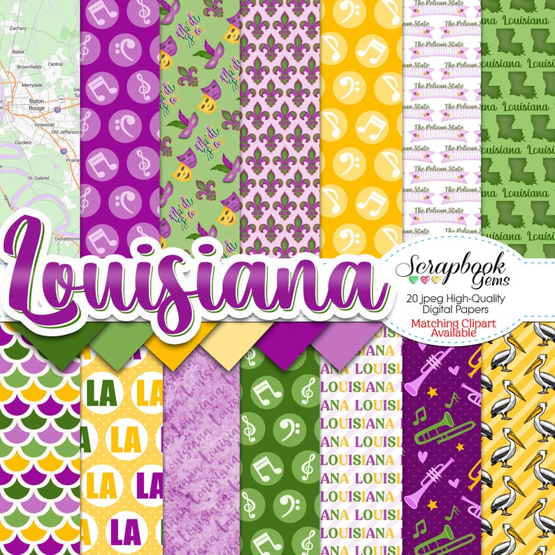 LOUISIANA State Digital Papers, 20 Pieces, 12