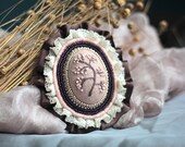 Hand embroidered brooch Romantic