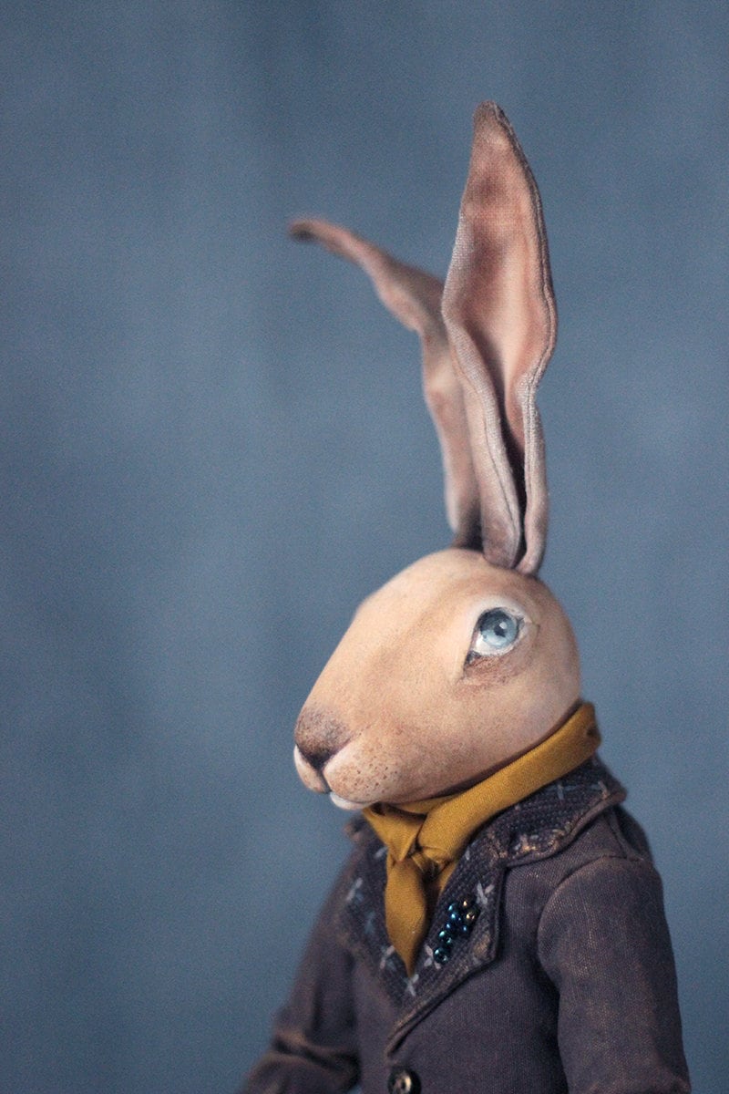SOLD!!!! Art Toy Rabbit OOAK Sculpture Rabbit Handmade Art Doll Static ...