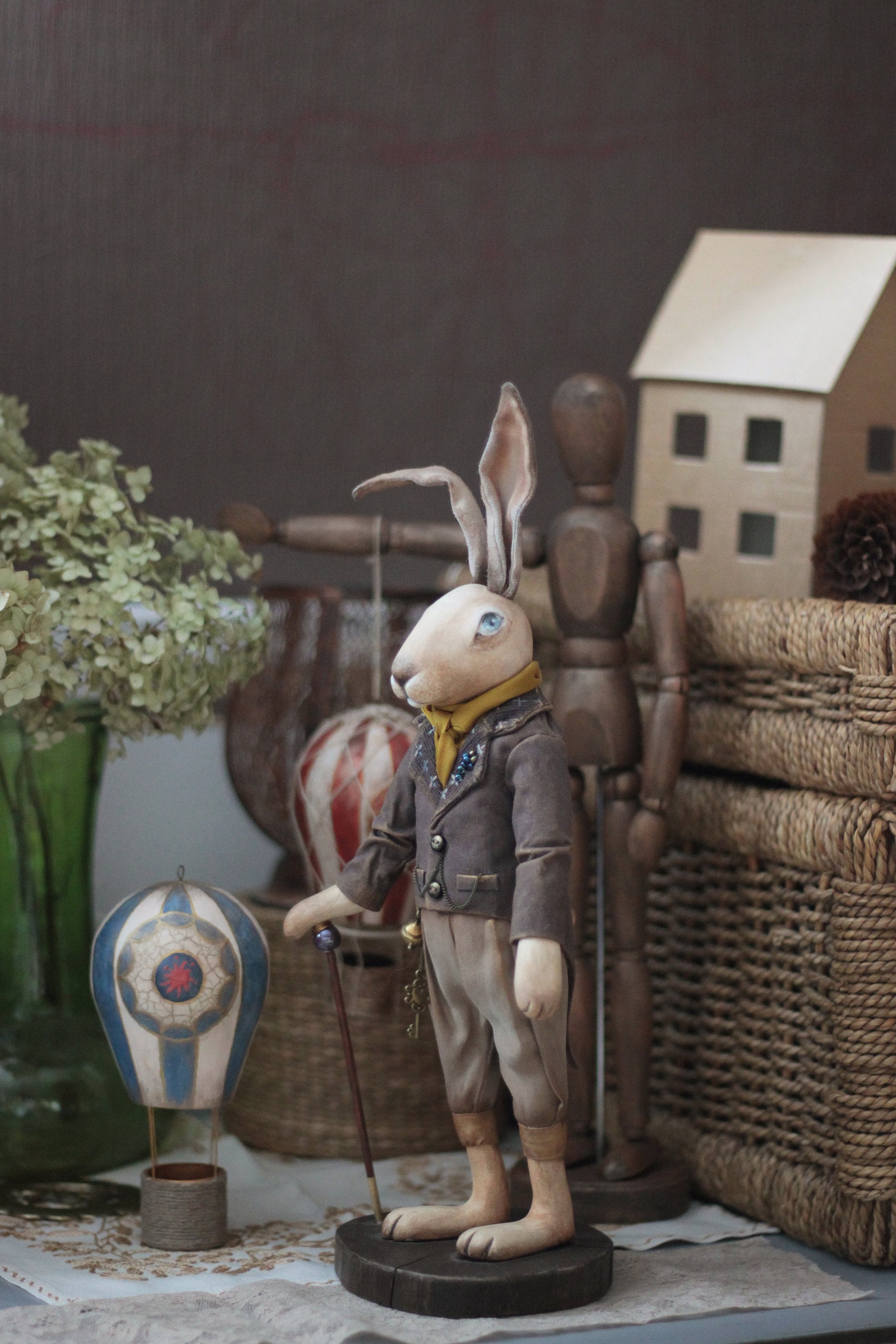 SOLD!!!! Art Toy Rabbit OOAK Sculpture Rabbit Handmade Art Doll Static ...