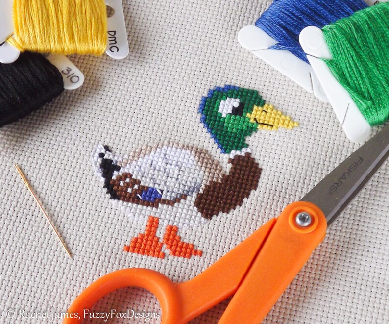 Marvellous Mallard Duck Cross Stitch Pattern PDF Cute Bird Etsy Nederland