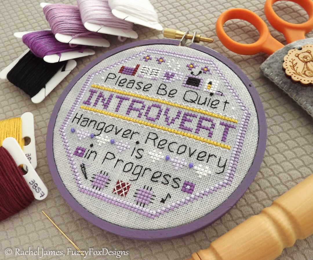 Introvert Hangover Cross Stitch Pattern PDF | Introvert Cross Stitch ...