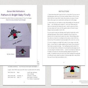 Bright Baby Firefly Cross Stitch Pattern PDF Seven Mini Motivators Series Fire Fly Cross Stitch image 6