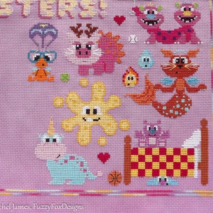 Magic Mini Monsters Full Stitch-a-Long Pattern 2019 SAL Cute Monster Cross Stitch Pattern PDF image 8