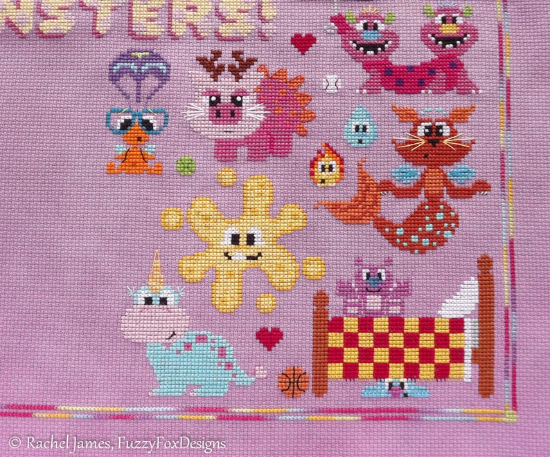 Magic Mini Monsters Full Stitch-a-Long Pattern 2019 SAL Cute Monster Cross Stitch Pattern PDF image 8